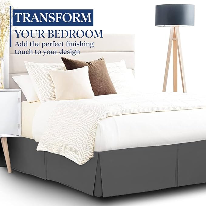 SKY BEDDINGS Luxury Pleated King Bed Skirt - Image 2