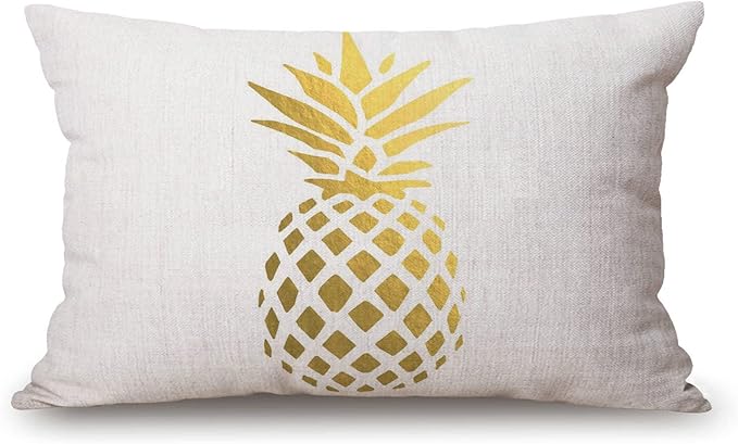 Solekla Tropical Pineapple Fruit Farmhouse Pillow Covers 12" x 20" Lumbar by Solekla
