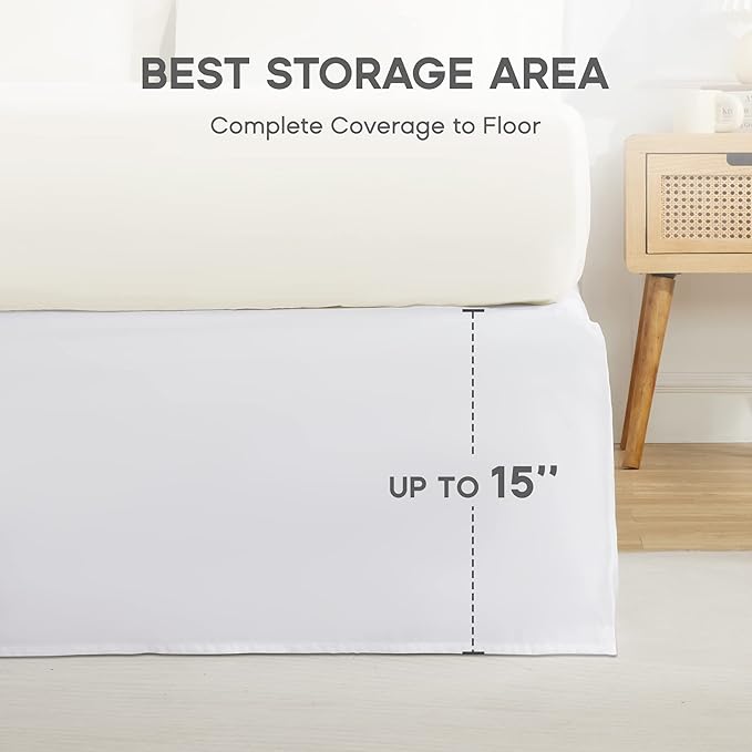 SONIVE Twin Bed Skirt, Classic Tailored Easy Fit Brushed Microfiber Skirts - Image 5