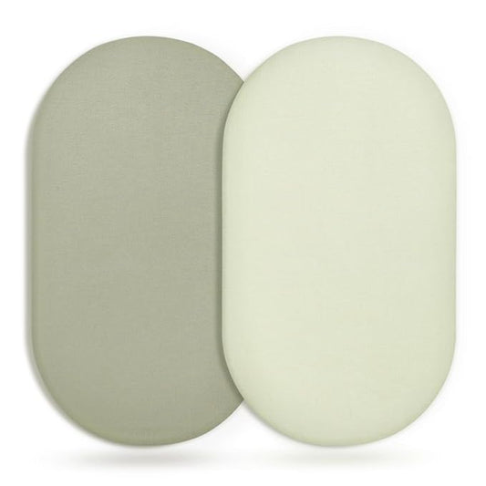 GRSSDER Stretchy Ultra Soft Fitted Bassinet Sheet 2 Pack, Universal Fit by BUYNOW