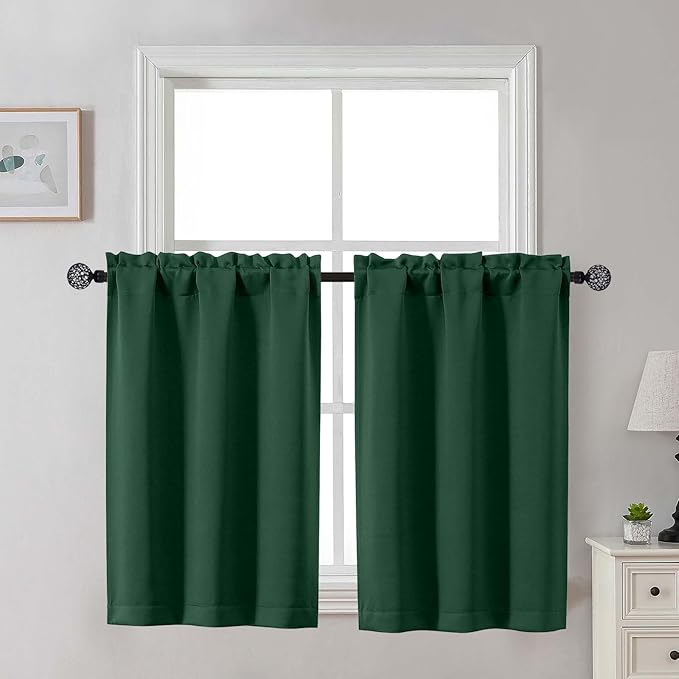 Gwine Kitchen Curtains for Small Window Treatment, Light Filtering Short Cafe by Gwine