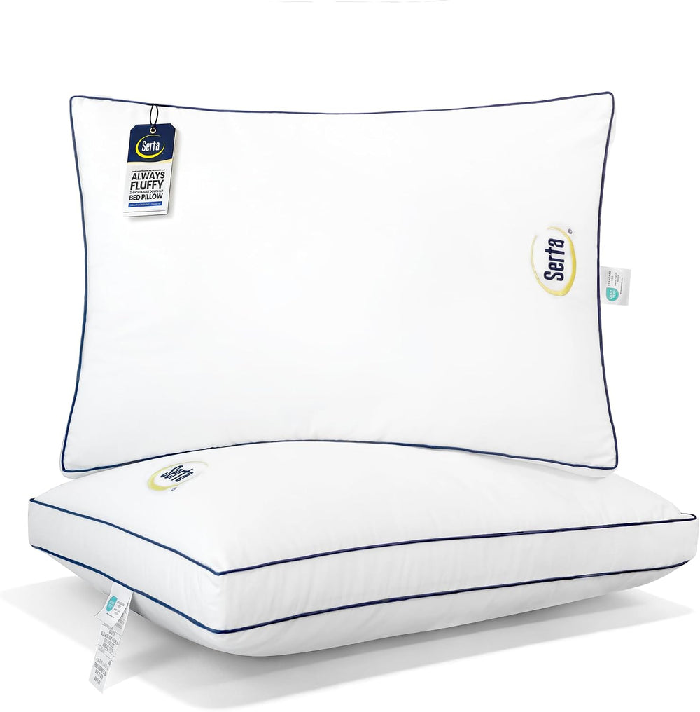 Serta Hotel Bed Pillows Queen/Standard Size Set of 2 Medium Firm Support