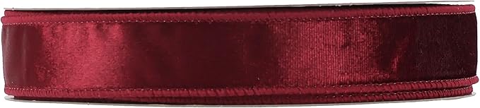 MEEDEE Burgundy Velvet 1 Inch Maroon Wired Ribbon 25 Yards Crushed Velvet - Image 8