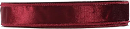 MEEDEE Burgundy Velvet 1 Inch Maroon Wired Ribbon 25 Yards Crushed Velvet - Image 8