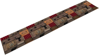 Vintage Bear Deer Table Runner, Rustic Western Farmhouse Hunting Theme Wildlife - Image 8