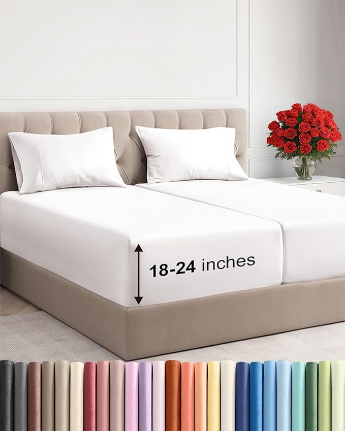 Extra Deep Pocket Split King Sheets by CGKUnlimited