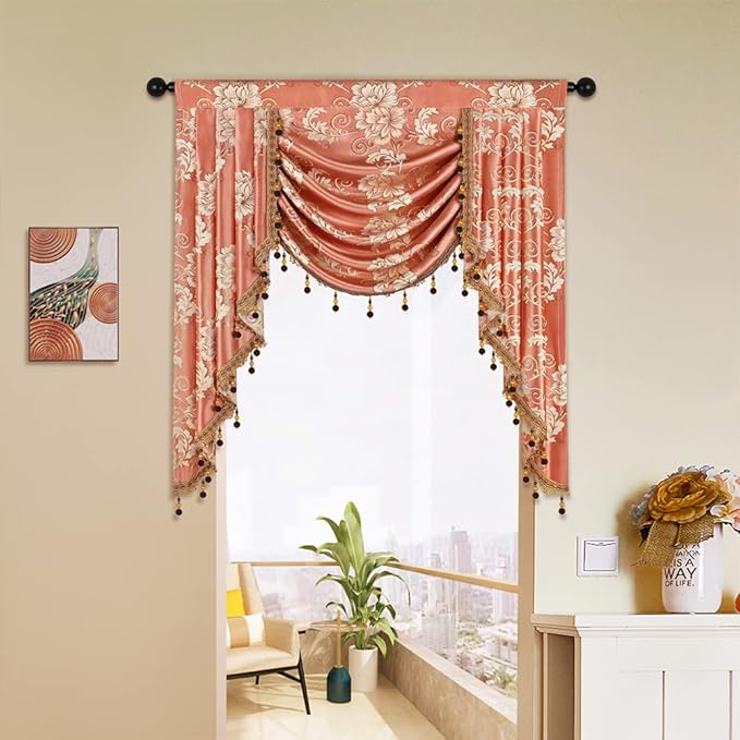 ELKCA European Style Jacquard Single Swag Waterfall Valance - Image 8