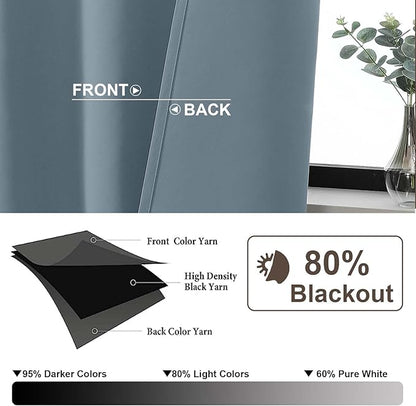Gwine Stone Blue Blackout Curtains - Image 2