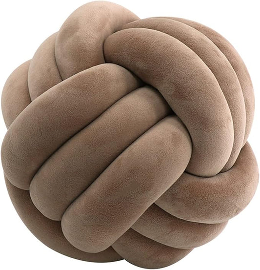 Round Throw Pillow, Soft Handmade Knot Ball Pillows, Home Decoration Pillow by Jackcsale