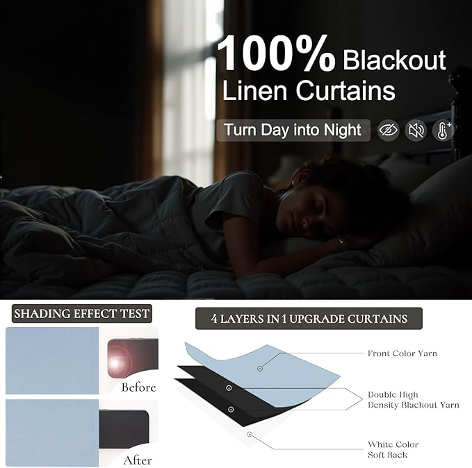 Light Blue Curtains 84 Inch Length - Image 4