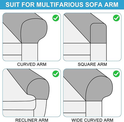 uxcell 2Pcs Stretch Armrest Covers, Polyester Soft Armchair Slipcovers Couch - Image 6