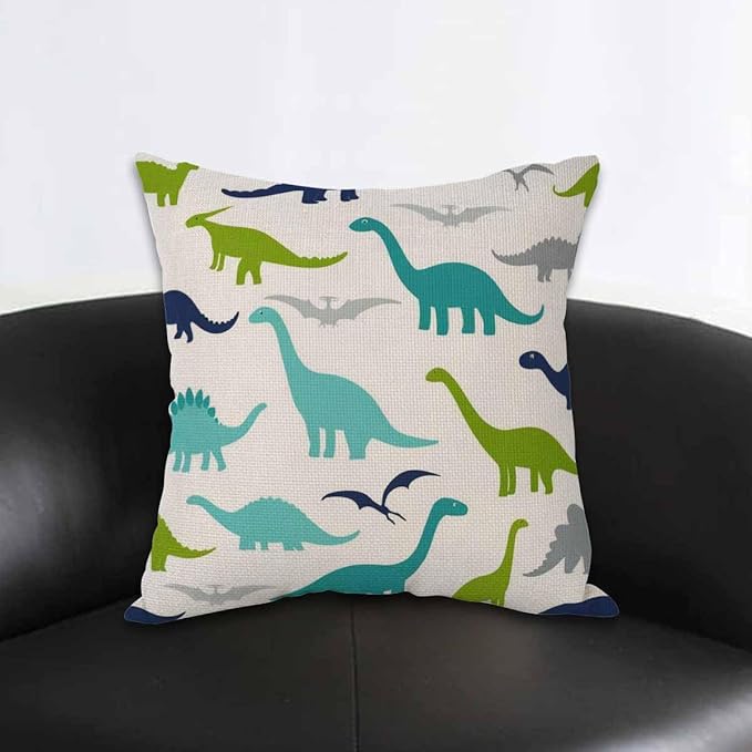 AOYEGO Cartoon Dinosaurs Throw Pillow Cover Animal Regular Repeat Carnivore - Image 2