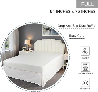 HIG Off-White Chic Full Bed Skirt - Image 2