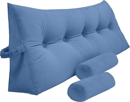 Triangular Reading Bedrest Pillow Large Bolster Cushion Headboard Backrest by PEACHWELL