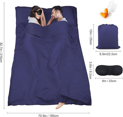 Sleeping Bag Liner, Travel Sheet & Adult Sleep Sack, Camping Sheets Travel - Image 2