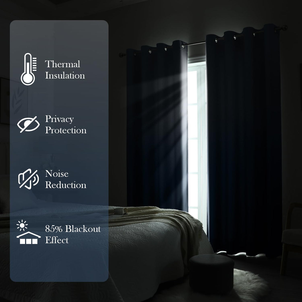 homeideas navy blue ombre blackout curtains 52w x on a desk or shelf
