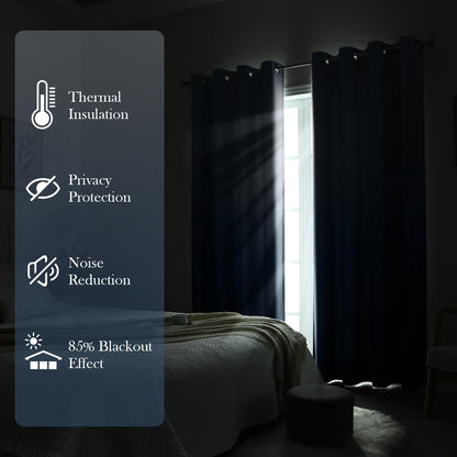 homeideas navy blue ombre blackout curtains 52w x on a desk or shelf