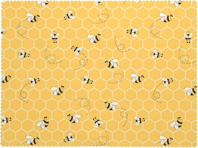 Honey Cute Yellow Bees Tablecloth Honeycombs Funny Bee Bumblebee Beehive Table - Image 7