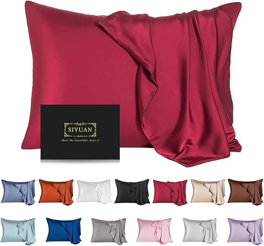 Mulberry Silk Pillowcase for Hair and Skin, Queen Size Cooling Silk Pillow Case by SIYUAN