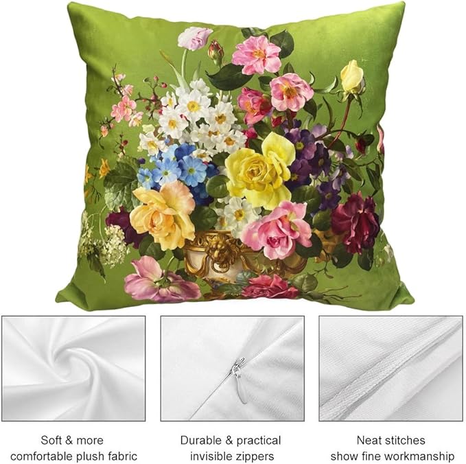 Elegant Velvet Floral Throw Pillow Cover Double Sides Handmake Flower - Image 3