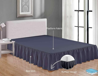 Ruffle Bed Skirt with Split Corners, Microfiber Dust Ruffled - Image 4