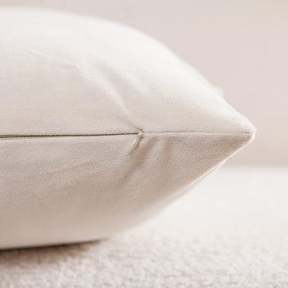 Couch Pillow Covers 20x20 Cream: 2 Pack Cozy Soft Polyester Square Throw Pillow - Image 2