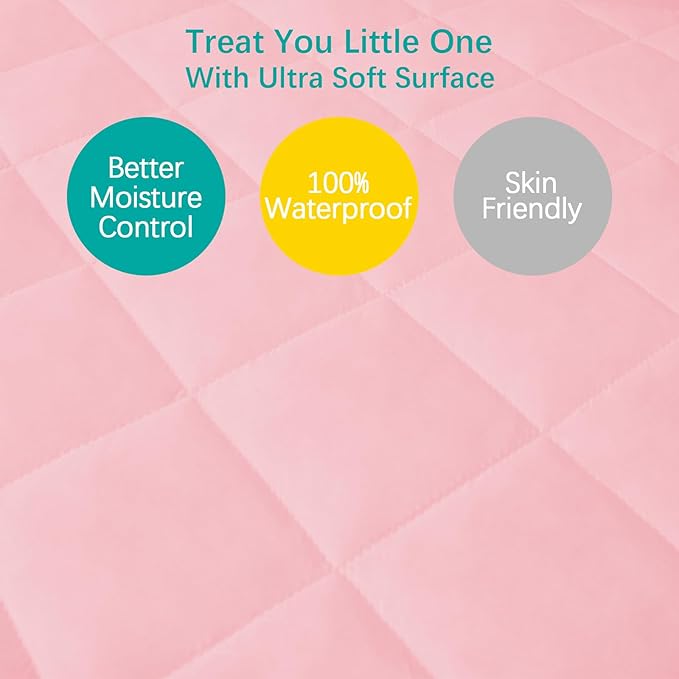 Pack and Play Sheets Fitted Waterproof Pack and Play Mattress Protector Pad - Image 4
