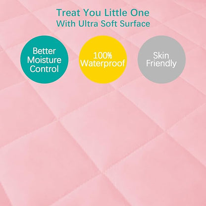 Pack and Play Sheets Fitted Waterproof Pack and Play Mattress Protector Pad - Image 4