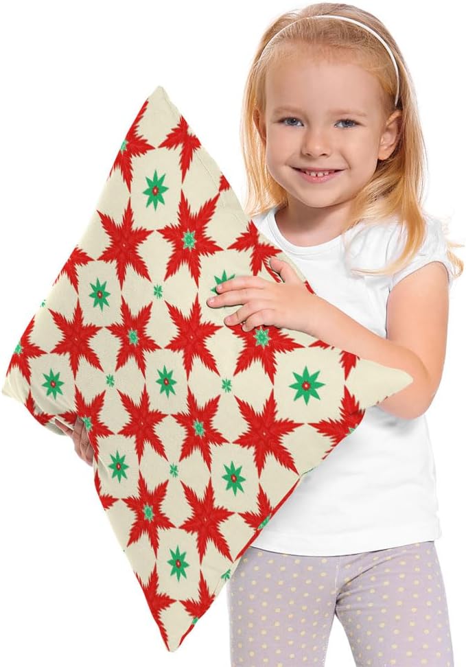 Moslion Snow Pillow Cover Winter Christmas Tree Snowflake Leaves Throw Pillow - Image 2