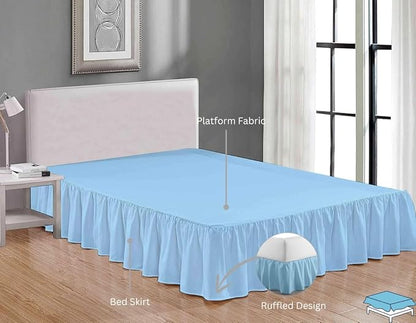 Ruffle Bed Skirt with Split Corners, Microfiber Dust Ruffled - Image 4