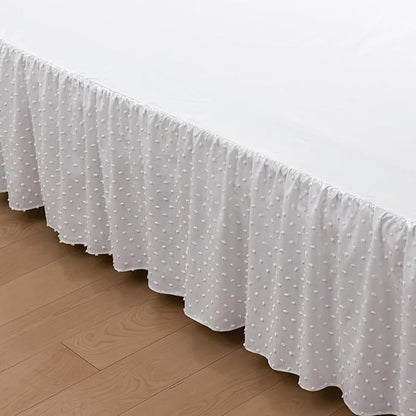 Tufted Dot Bed Skirt Full Size Ruffled Bed Skirt - Image 4