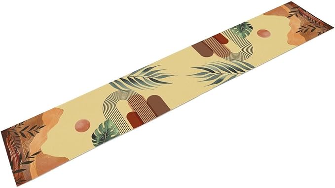 Abstract Mid Century Table Runner, Modern Mountain Sunset Boho Tropical Palm - Image 6
