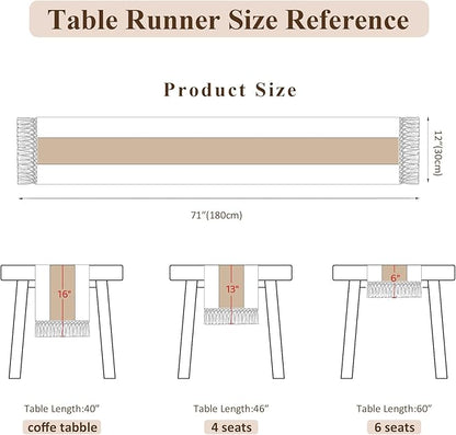 Boho Macrame Table Runner with Tassels Farmhouse Rustic Dining Woven Table - Image 3