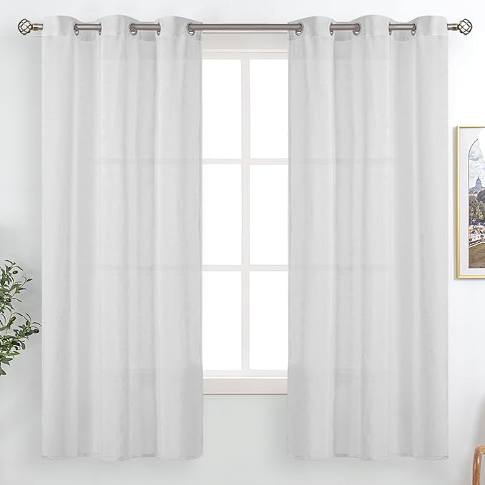 BGment Light Grey Sheer Curtains 63 Inch Length by BGment