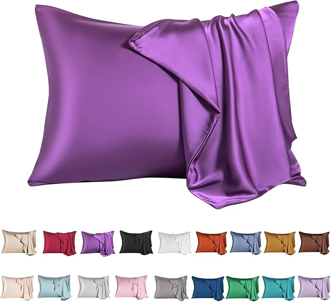 Mulberry Silk Pillowcase for Hair and Skin, Standard Size Cooling Silk Pillow by SIYUAN