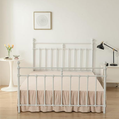 Tufted Dot Bed Skirt King Size, Ruffled Bed Skirt - Image 5