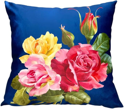 Elegant Decorative Floral Rose Throw Pillow Cover, Double by whooplaArt