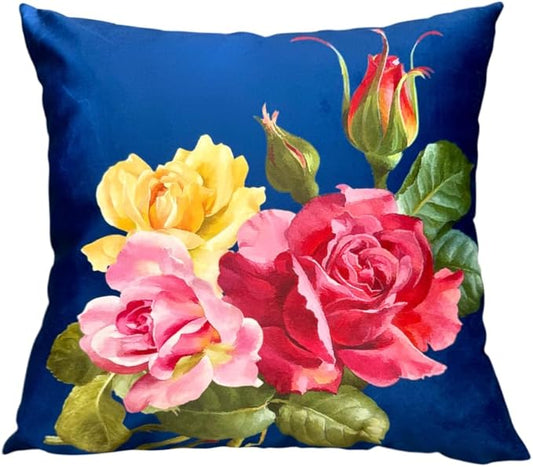 Elegant Decorative Floral Rose Throw Pillow Cover, Double by whooplaArt