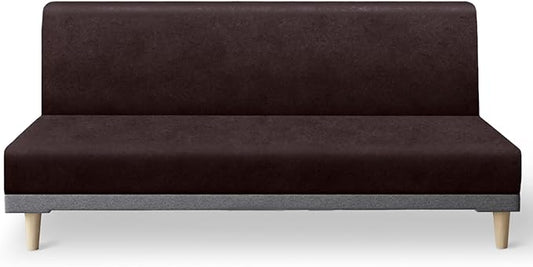 molasofa Leather Like Stretch Futon Slipcover Armless Sofa Cover Furniture by Molasofa