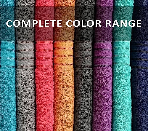 zuperia premium multicolor bath towels set of 8, side view