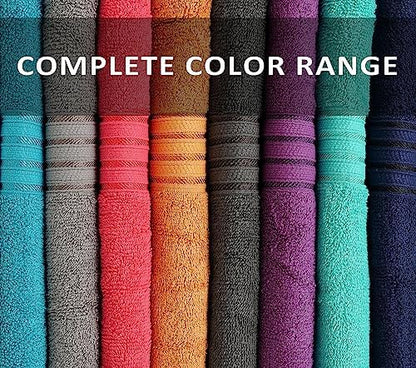 zuperia premium multicolor bath towels set of 8, side view