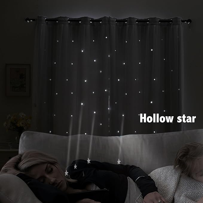 indistar Star Cutout Kids Window Blackout Curtains - Image 3