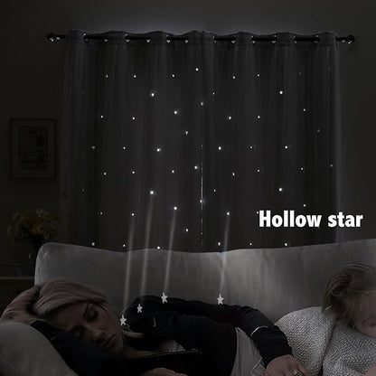 indistar Star Cutout Kids Window Blackout Curtains - Image 3