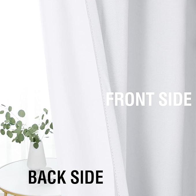 H.VERSAILTEX Linen Look 100% Blackout Curtains 95 Inches Long - Image 6