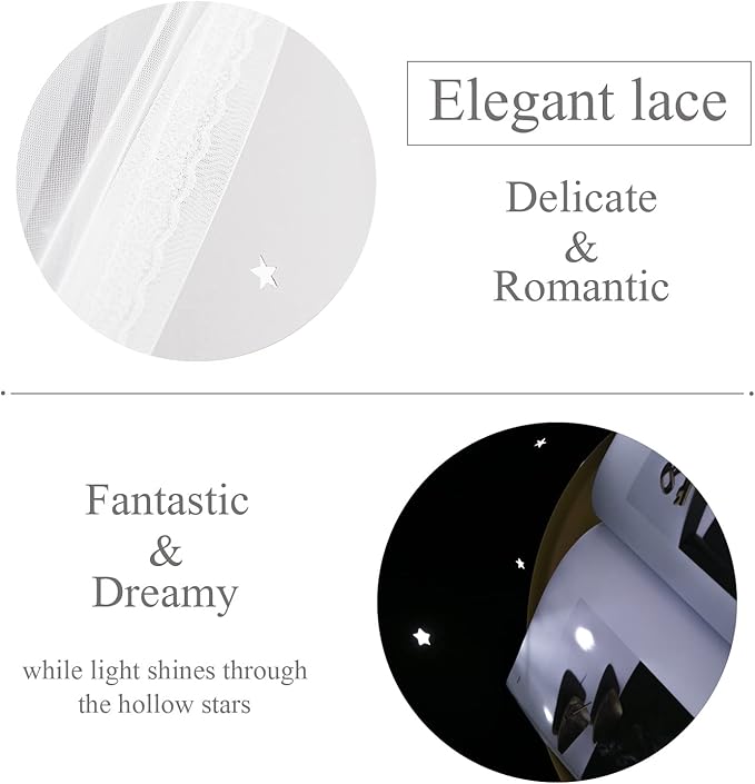 Kinryb White Star Cut-Out Window Curtains - Image 8