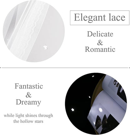Kinryb White Star Cut-Out Window Curtains - Image 8