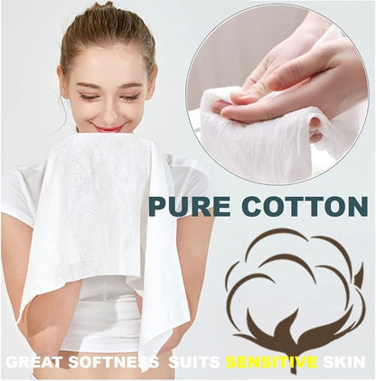 Premium Extra Large and Thick Pure Cotton Disposable Washcloths, Portable - Image 7