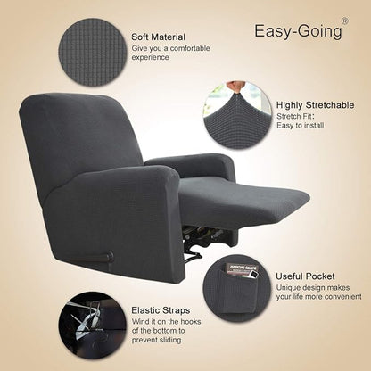 Easy-Going Recliner Stretch Sofa Slipcover Sofa Cover 4-Pieces Furniture - Image 3