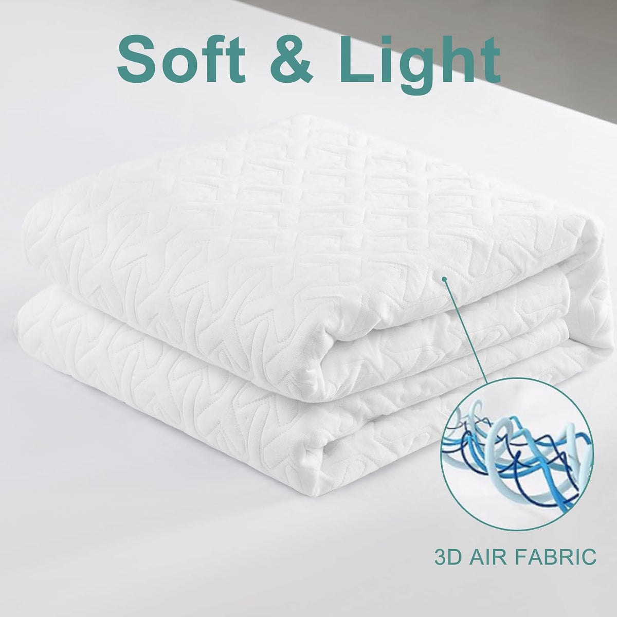 premium king size mattress protector waterproof cooling (white,78"x80") showing dimensions