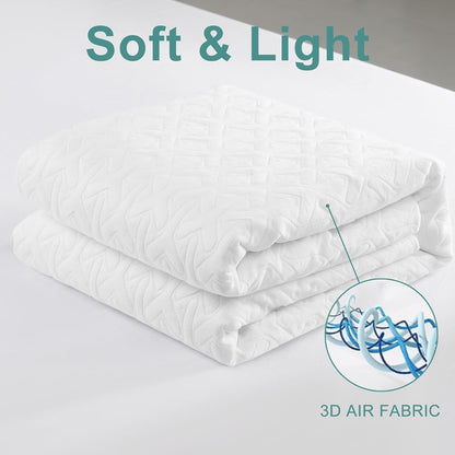 premium king size mattress protector waterproof cooling (white,78"x80") showing dimensions